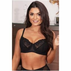 Pour Moi Black Fuller Cup St Tropez Peach/Mulberry Full Cup Bra