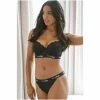 Pour Moi Black Logo Elastic Thong