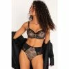 Pour Moi Black Sofia Lace Embroidered Deep Brief