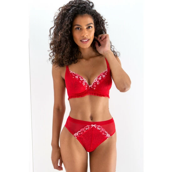 Pour Moi Red Gigi High Leg Brief 1 Pour Moi Red Gigi High Leg Brief