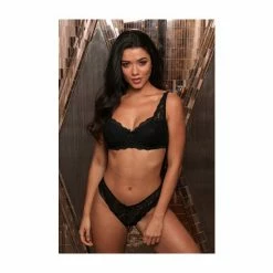 Pour Moi Brown Flora Lace Brazilian Brief Knickers