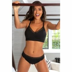 Pour Moi Black Love To Lounge Cotton Brief