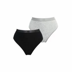 Pour Moi Black Modal And Mesh High Leg 2 Pack