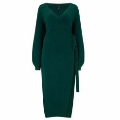 Pour Moi Green Elle Knit Midi Wrap Dress -Pour Moi Shop unnamed file 1540