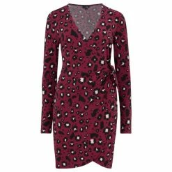 Pour Moi Berry Leopard Bryony Slinky Recycled Jersey Wrap Mini Dress -Pour Moi Shop unnamed file 1544