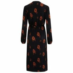 Pour Moi Black/ Chocolate Jada Plisse Long Sleeve Wrap Midi Dress -Pour Moi Shop unnamed file 1568