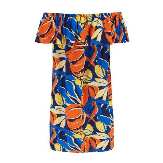 Pour Moi Black & Red Floral Textured Woven Bardot Puff Sleeve Beach Dress 7 Pour Moi Black & Red Floral Textured Woven Bardot Puff Sleeve Beach Dress - Image 7