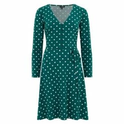 Pour Moi Green Bella Slinky Recycled Jersey Long Sleeve Dress -Pour Moi Shop unnamed file 1604