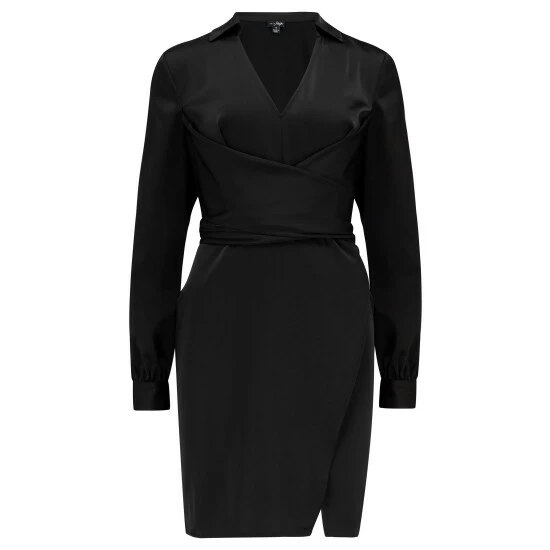 unnamed-file-1639.jpg Pour Moi Black Maisie Satin Wrap Front Collar Mini Dress -Pour Moi Shop unnamed file 1639