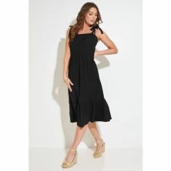 Pour Moi Black Laura Pique Tie Strap Tiered Midi Dress 12 Pour Moi Black Laura Pique Tie Strap Tiered Midi Dress -Pour Moi Shop unnamed file 1645