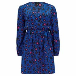 Pour Moi Blue Millie Faux Wrap Woven Satin Dress -Pour Moi Shop unnamed file 1667