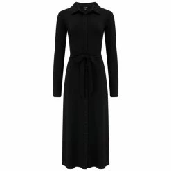Pour Moi Black Bailey Slinky Recycled Jersey Midi Shirt Dress -Pour Moi Shop unnamed file 1681