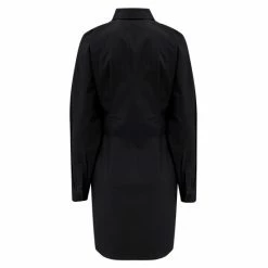 Pour Moi Black Cotton Poplin Inverted Pleat Waist Shirt Dress -Pour Moi Shop unnamed file 1697