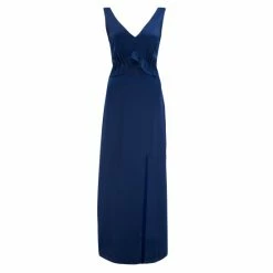 Pour Moi Blue Millie Satin Woven Plunge Maxi Dress -Pour Moi Shop unnamed file 1703