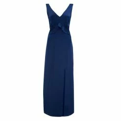 Pour Moi Blue Millie Satin Woven Plunge Maxi Dress -Pour Moi Shop unnamed file 1705