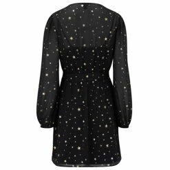 Pour Moi Black Gold Star Natalya Chiffon Wrap Front Dress -Pour Moi Shop unnamed file 1717
