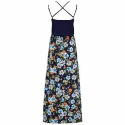 Pour Moi Blue Cross Back Strappy Jersey Woven Mix Maxi Dress -Pour Moi Shop unnamed file 1723