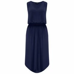 Pour Moi Blue Jenny Shirred Waist Midi Jersey Dress -Pour Moi Shop unnamed file 1729
