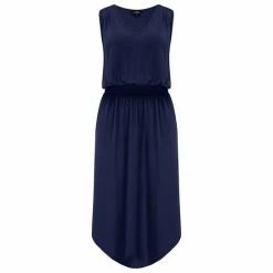 Pour Moi Blue Jenny Shirred Waist Midi Jersey Dress -Pour Moi Shop unnamed file 1731