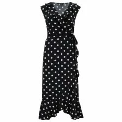 Pour Moi Black & White Polka Dot Spot Midaxi Wrap Beach Dress -Pour Moi Shop unnamed file 1736