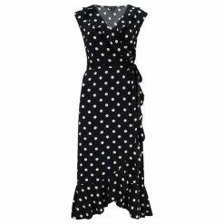 Pour Moi Black & White Polka Dot Spot Midaxi Wrap Beach Dress -Pour Moi Shop unnamed file 1738