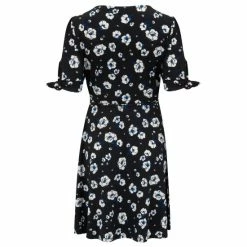 Pour Moi Black Floral Bella Slinky Recycled Jersey Tie Sleeve Tea Dress -Pour Moi Shop unnamed file 1752