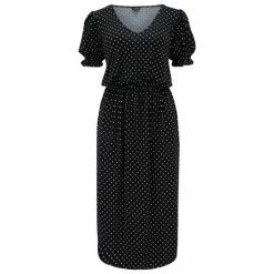 Pour Moi Black Jenny Puff Sleeve Jersey Midi Dress -Pour Moi Shop unnamed file 1763