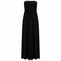 Pour Moi Black Jersey Bandeau Split Maxi Dress -Pour Moi Shop unnamed file 1767