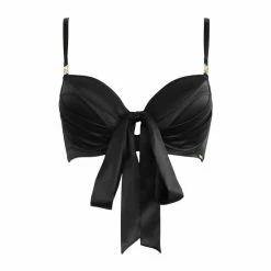 Pour Moi Black India Satin Padded Longline Bra -Pour Moi Shop unnamed file 178