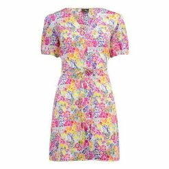 Pour Moi White Floral Margot Woven Satin Short Tea Dress -Pour Moi Shop unnamed file 1797