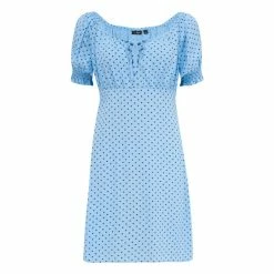 Pour Moi Blue Emma Puff Sleeve Woven Mini Dress -Pour Moi Shop unnamed file 1818