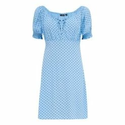 Pour Moi Blue Emma Puff Sleeve Woven Mini Dress -Pour Moi Shop unnamed file 1820