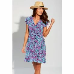 Pour Moi Blue Woven Wrap Beach Dress
