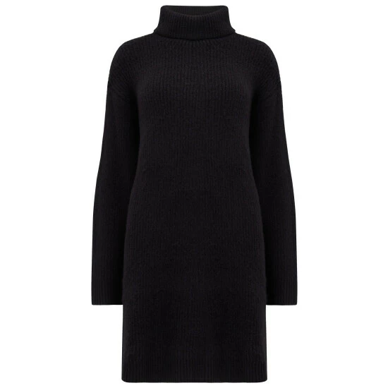 Pour Moi Black Frankie Chunky Knit Roll Neck Dress 4 Pour Moi Black Frankie Chunky Knit Roll Neck Dress - Image 4