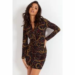 Pour Moi Black Brooke Recycled Jersey Ruched Front Shirt Dress