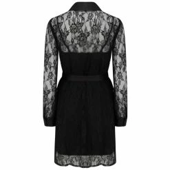 Pour Moi Black Clara Long Sleeve Lace Shirt Dress -Pour Moi Shop unnamed file 1866