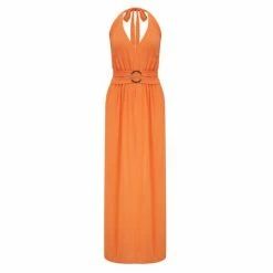 Pour Moi Black Halter Neck Gold Buckle Maxi Dress -Pour Moi Shop unnamed file 1874