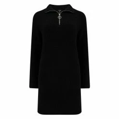 Pour Moi Black Frankie Quarter Zip Knit Dress -Pour Moi Shop unnamed file 1878