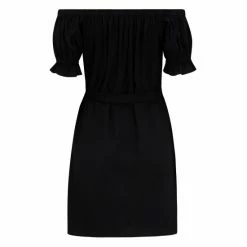 Pour Moi Black Woven Puff Sleeve Belted Bardot Dress -Pour Moi Shop unnamed file 1905