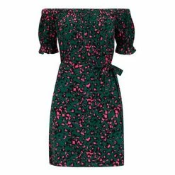 Pour Moi Black Woven Puff Sleeve Belted Bardot Dress -Pour Moi Shop unnamed file 1907