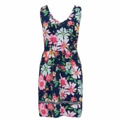 Pour Moi Blue Floral Lace Insert V Neck Dress -Pour Moi Shop unnamed file 1912