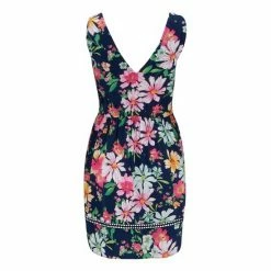 Pour Moi Blue Floral Lace Insert V Neck Dress -Pour Moi Shop unnamed file 1913