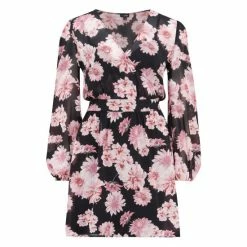 Pour Moi Black Natalya Chiffon Wrap Front Dress -Pour Moi Shop unnamed file 1917