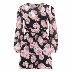 Pour Moi Black Natalya Chiffon Wrap Front Dress -Pour Moi Shop unnamed file 1919