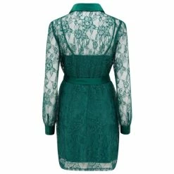 Pour Moi Green Clara Long Sleeve Lace Shirt Dress -Pour Moi Shop unnamed file 1956
