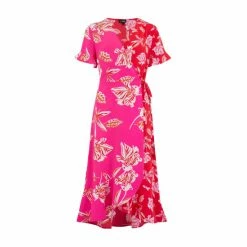 Pour Moi Pink Frill Detail Woven Wrap Dress -Pour Moi Shop unnamed file 1960