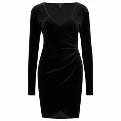 Pour Moi Black Suki Velvet Wrap Bodycon Dress -Pour Moi Shop unnamed file 1965