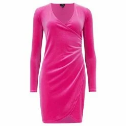 Pour Moi Black Suki Velvet Wrap Bodycon Dress -Pour Moi Shop unnamed file 1968