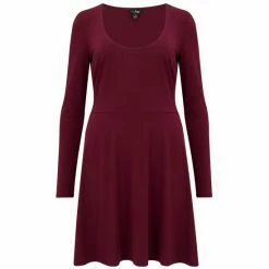 Pour Moi Red Bailey Slinky Recycled Jersey Skater Dress -Pour Moi Shop unnamed file 1972