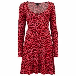 Pour Moi Red Bailey Slinky Recycled Jersey Skater Dress -Pour Moi Shop unnamed file 1975